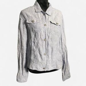 Jones New York 100% Linen Button up Blouse